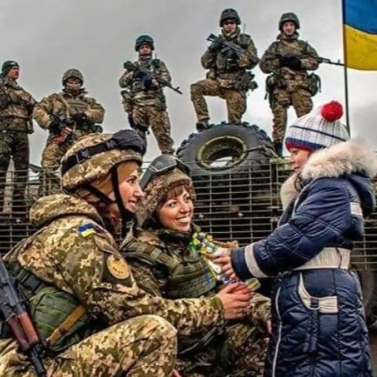 Ukrainian defenders.
